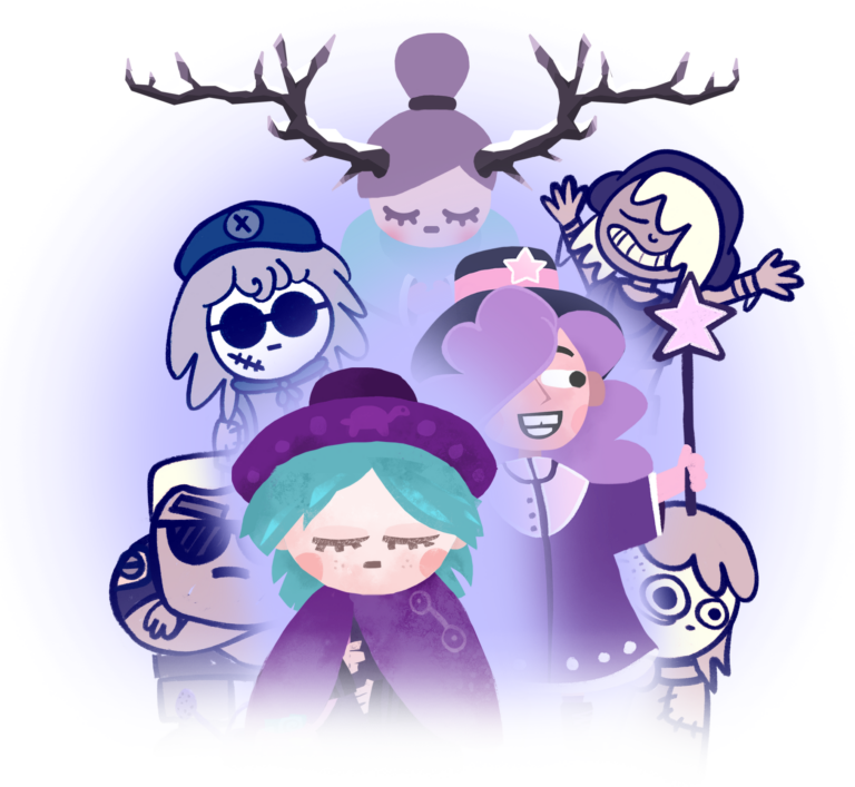 Collage of Miracle Tea’s indie games, including Ruya, Club Soko, Alula Beyond the Stars and Ruya: Ascension, featuring vibrant colours, stylised artwork with dreamlike and emotionally rich themes.