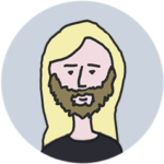 An illustrated team portrait of Brad Smith, Art Director at Miracle Tea.