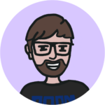 An illustrated team portrait of Jake Denton, Programmer at Miracle Tea.
